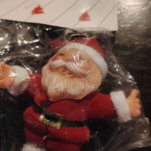 $10.00 Vintage Flocked Santa Claus Ornament Christmas